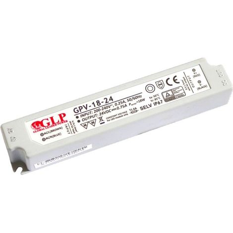 Alimentation LED étanche 24V DC - 18W - IP67 - GLP