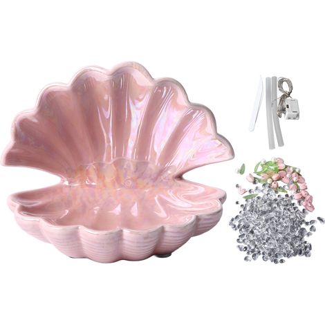 Lampe de nuit DIY à coquillages et fleurs, veilleuse LED décorative rose à assembler soi-même pour bureau ou chambre (1/5)