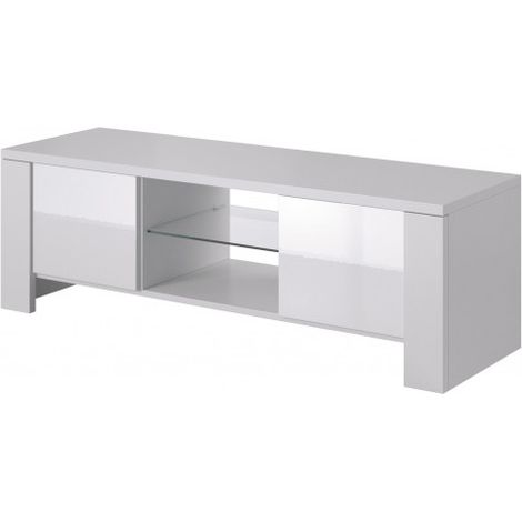 Mueble TV Cama FURNITURE WEST - Blanco brillo, diseño moderno (1/3)