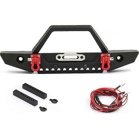 Pare-chocs avant en métal avec feux LED pour voiture RC crawler 1/10 SCX10 II 90046 -4 TRX4 (1/5)
