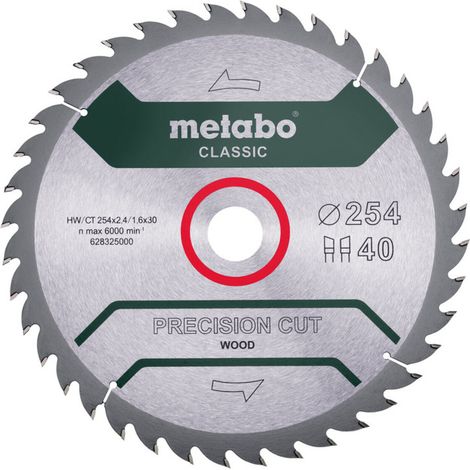 METABO Sägeblatt "precision cut wood - classic", 254x2,4/1,6x30, Z40 WZ 20° /B (628326000) (1/3)