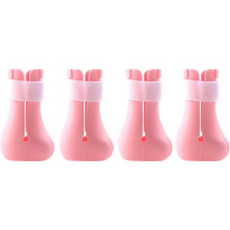 4 chaussons anti-griffures pour chat, silicone souple, respirants, ajustables avec bande adhésive, pour bain et soins vétérinaires (1/5)