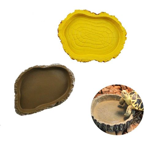 Gamelle pour Reptiles et Amphibiens Distributeur d'Eau et de Nourriture pour Tortue Lézard Araignée (1/5)
