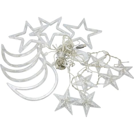 Guirlande lumineuse LED Lune Étoile Lumière Chaleureuse 8 Modes Lampe Décorative pour la Maison, idéale pour les Fêtes et les Mariages (1/5)