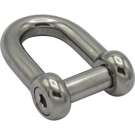 Stainless Steel D Shackle with Allen Screw Head 6MM (Dee Rigging Flush Marine) (1/5)