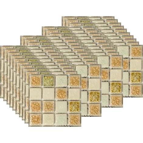 40pcs Stickers de carrelage mural, 10x10cm autocollant étanche et auto-adhésif, pour la décoration intérieure(Set3) (1/5)