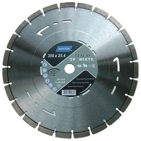 Disque diamant Multi-Matériaux Vulcan TP Mixte - Norton - 7018464170 350 mm - 25,4 mm