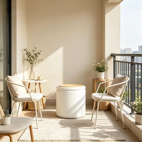 Fauteuil d'appoint rond avec rangement intégré, pouf de rangement pratique, table d'appoint multifonctionnelle et chaise pour changer de chaussures — uniquement compatible avec ce fauteuil d'appoint (1/5)