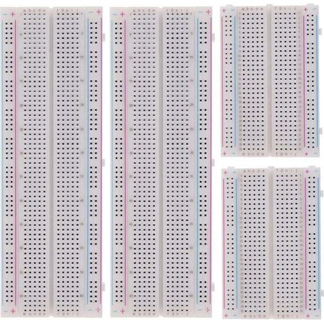 Breadboard Kit Planche à Pain sans Soudure 2 Pcs 830 Points d'attache & 2 Pcs 400 Points d'attache & 126 Pcs Fils de Cavalier de Planche à Pain Flexible (3 Valeurs 130 Pcs) (1/4)