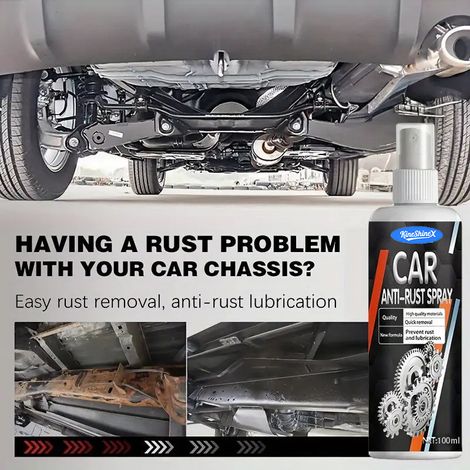 Dieses leistungsstarke Auto-Rostentferner-Spray beseitigt sofort Rost und Oxidation, bietet Rostschutz und dient gleichzeitig als Unterbodenreiniger für die Fahrzeugpflege. (1/5)