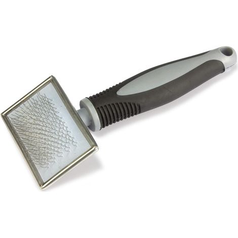 Carda Petite pour Chien - 1 Pièce - Acier et Plastique - Brossage Ergonomique Antidérapant - Soin du Pelage Quotidien - 16 x 6,5 cm (1/5)
