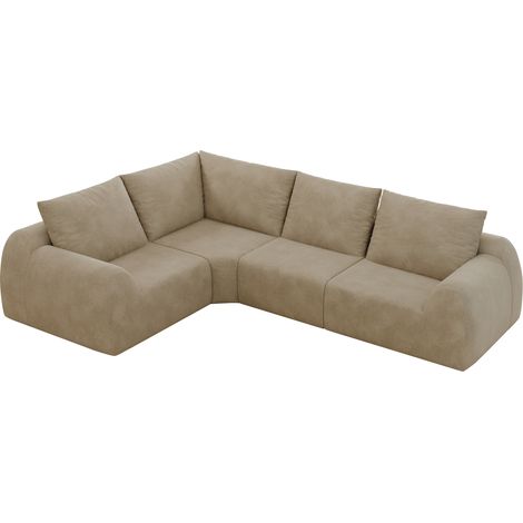 Gerades Sofa aus Chenille, Ohne Montage, Hochresilienter Schaumstoff, Khaki (1/5)