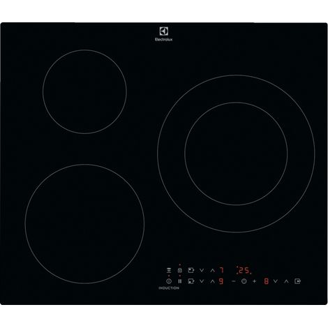Electrolux – Plaque induction 3 foyers 60 cm – Puissance 7350 W – Verre-céramique – Détection de casserole – PIT60336C