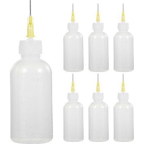 Lot de 6 flacons compte-gouttes applicateurs de colle liquide à embout d'aiguille de précision multi-usages-10.00X9.00X3.50CM (1/4)