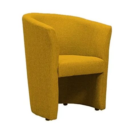 Fauteuil cabriolet en tissu jaune moutarde – Confort rétro chic – Dimensions 75x65x63cm – Assise mousse polyuréthane 28kg/m3 – Meubletmoi (1/5)