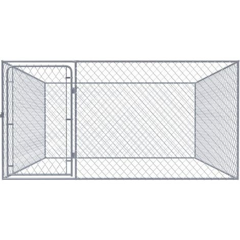 Cage extérieure pour chien, en acier galvanisé, 2 x 2 x 1 mètre