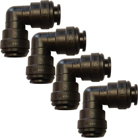 John Guest 12mm Elbow Connector - Pack of 4 - Quick-Fit Fittings (1/3)