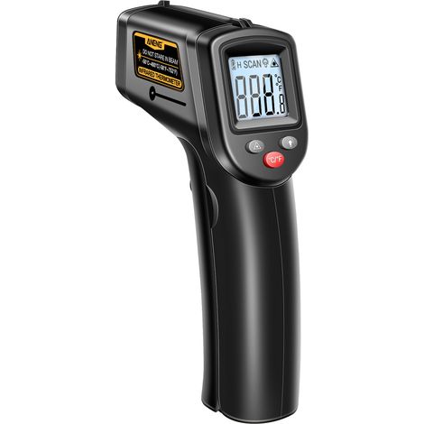 GARRYFIZH Thermomètre Infrarouge,-50°C400°C (-58℉ to 752℉) Thermometre Laser Sans Contact avec Emissivité Réglable, Thermomètre pour Cuisine/Pizza/BBQ/Industrie (Pas pour L'homme) (1/5)