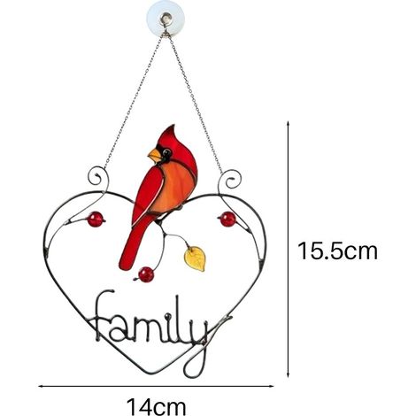 Panneau de fenêtre décoratif mobile avec oiseaux, attrape-soleil suspendu pour décoration intérieure (1/4)