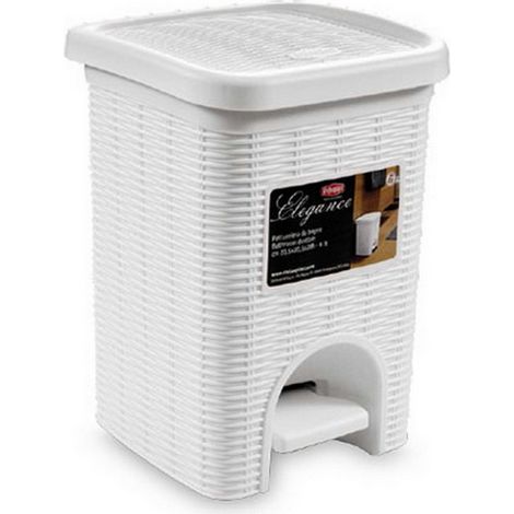 1PZ PATTUMIERA BAGNO ELEGANCE Lt. 6-cm. 20,5x20,5x28 h col. Bianco