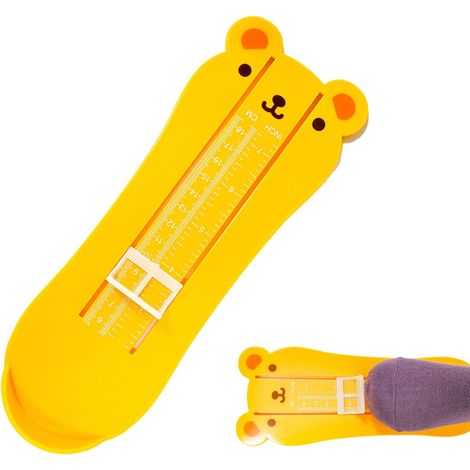 Pédimètre pour Enfants, Mesureur de Taille de Chaussure pour Enfants, Pédimètre à Double Échelle, Plage de Tailles 5,5–18,5 cm, Mesure Précise des Pieds d'Enfants