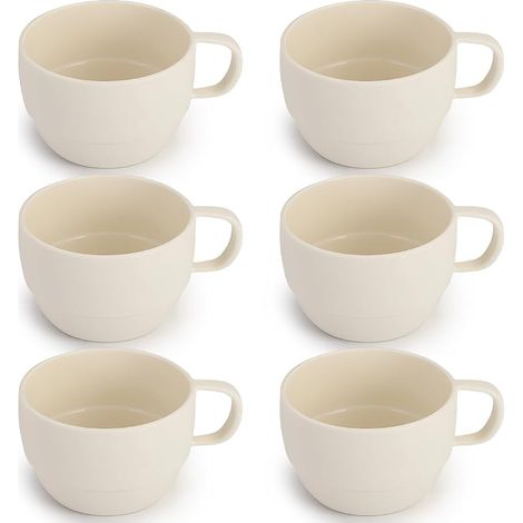 Set mit 6 leichten und robusten Kunststoff-Kaffeebechern für Zuhause, Outdoor-Aktivitäten, Picknicks, Camping, als Geburtstagsgeschenkidee, 355 ml (1/5)
