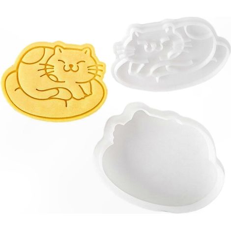 Katzenförmige Ausstechformen zum Backen, Ausstechformen aus Kunststoff für den Valentinstag, Ausstechformen-Set für die Küche, Tortenmodellierwerkzeug (1/5)