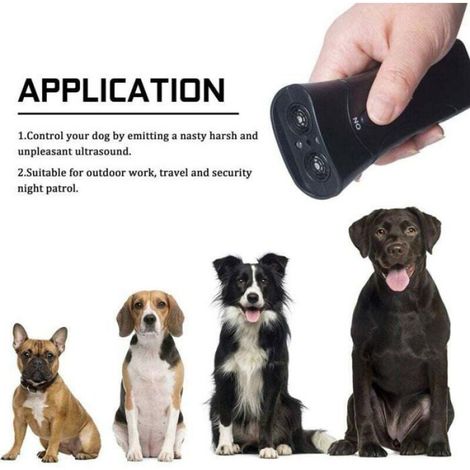 Répulsif à ultrasons pour chien - - Double canal 3 en 1 - Ultrasons puissants - Lampe LED - Portable (1/4)