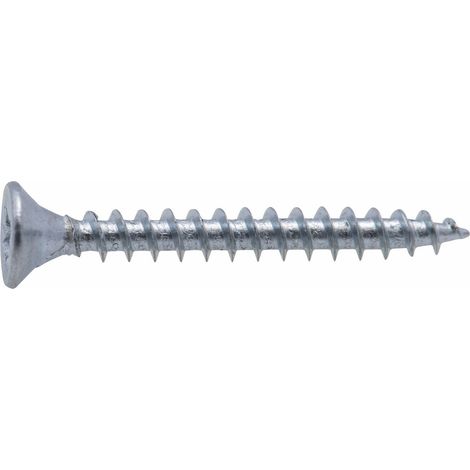 Vis à bois tête fraisée PZ zinguée – Acier poli – Filetage total – 4x35 mm – Lot de 18 vis pour vissage rapide – Vissal