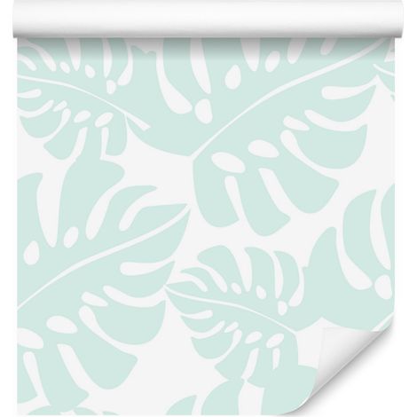 Papier peint à motifs de feuilles tropicales vertes pour salon et chambre 50x1000 cm (1/5)