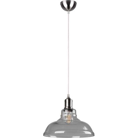 Suspension RL Aldo verre clair chromé Ø28cm E27 150cm (1/4)