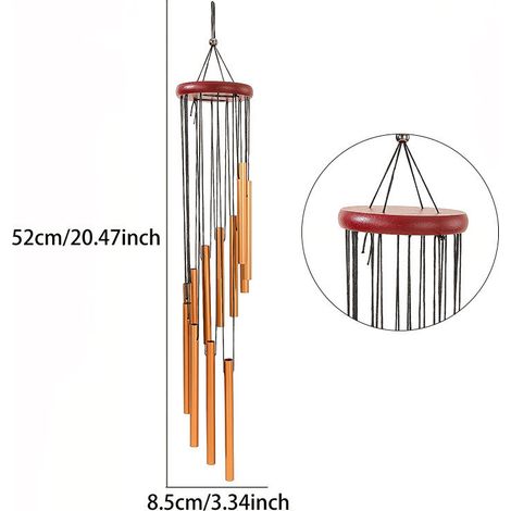 Campanelli eolici da 2 pezzi, campanelli eolici con 24 tubi in lega di alluminio, campanelli eolici per giardini, patii, cortili e decorazioni per la casa (1/4)