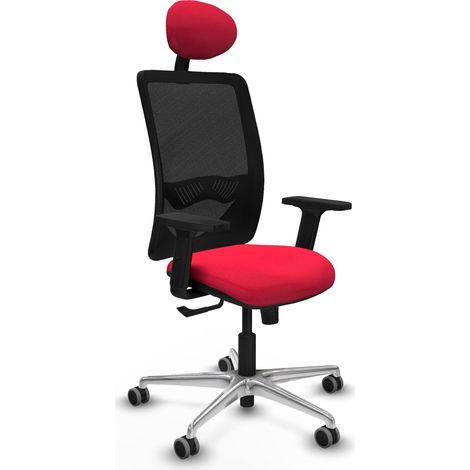 Chaise de bureau piqueras y crespo Zulema noir filet rouge (1/2)