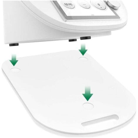 Plaque coulissante, adaptée aux Thermomix TM6 et TM5, facile à déplacer sans endommager la balance, support stable grâce à la réduction des vibrations, avec poignée，blanc