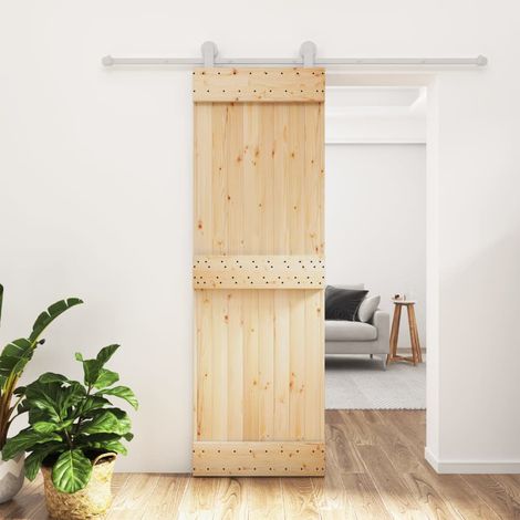 Puerta corredera con herrajes madera maciza de pino 70x210 cm vidaXL (1/5)