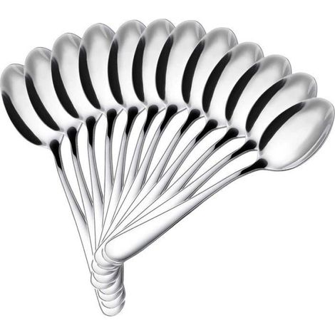Cuillères à Café - CHANGM - 10 pièces - Acier inoxydable - 14,5 cm - Lavable au lave-vaisselle (1/4)