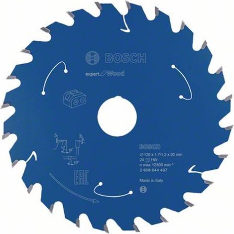 Bosch Akku-Kreissägeblatt Expert for Wood, 120 x 1,7/1,2 x 20, 24 Zähne (1/5)