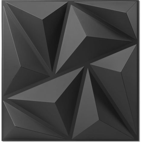 Art3d Lot de 20 Panneaux Muraux 3D Décoration murale intérieure en PVC, 30 x 30 cm,1,8 m²,Noir (1/5)