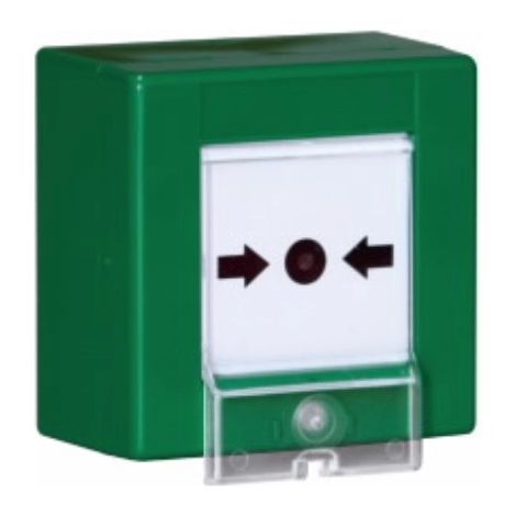 2495-V - PULSANTE A ROTTURA VETRO IP54 VERDE