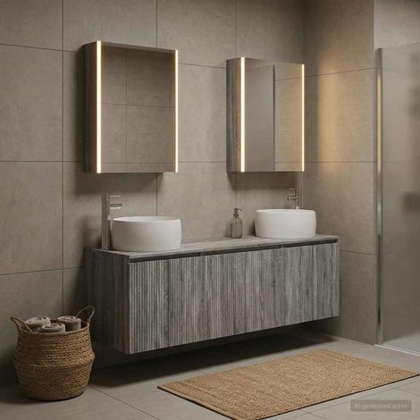vidaXL Bathroom Cabinet Set 5 pcs Grey Sonoma Engineered Wood (1/5)