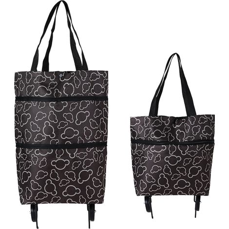 Shopping Bag with Wheels Sac Shopping à Roulettes pliable Oxford capacité XL bleu orange rose multicolore (1/5)