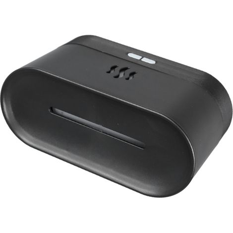 Diffuseur d'huiles essentielles avec flamme et humidificateur, silencieux, alimenté par USB, diffuseur de brume pour la maison et la chambre, noir (1/5)