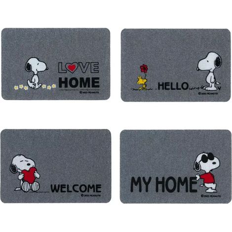 zerbino "snoopy love" con fondo antiscivolo, 40x60 cm