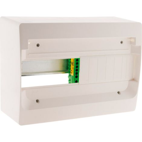 Zenitech – Coffret électrique nu 13 modules à équiper – Compatible norme NF C 15-100 – Fixation par vis métal – Livré avec rail métal et bornier de terre (1/10)