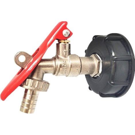 Adaptateur de réservoir IBC, adaptateur de vidange verrouillable pour réservoir IBC S60X6 vers robine avec tuyau de 1,27 cm (1/5)