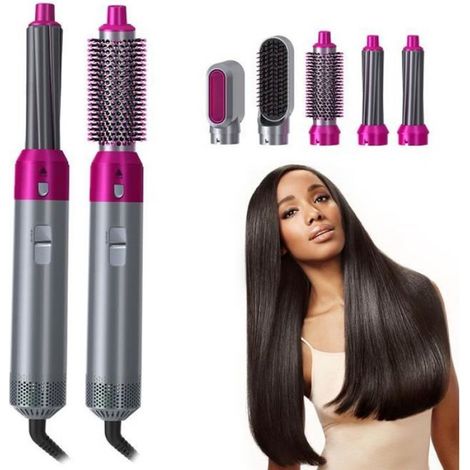 5 en 1 sèche-cheveux brosse et volumateur, Fer à friser avec brosse à cheveux amovible, brosse à air chaud (1/3)