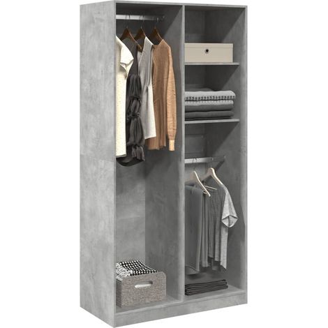 vidaXL Garde-robe Gris béton 100x50x200 cm Aggloméré