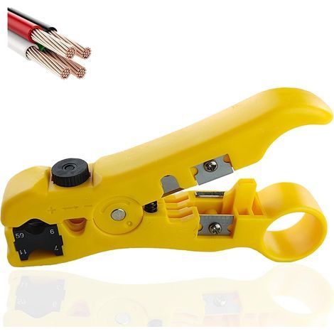 Outil de dénudage, Pince à dénuder Cutter Outil, Coaxiaux RG 59/6/7/11 Cat5/6 Pince à dénuder UTP Coaxial Coax Câble (1/5)