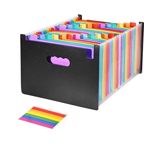 Classeur extensible INF à 25 pochettes, classeur accordéon arc-en-ciel (1/5)