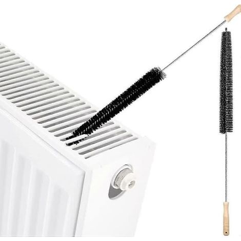 Lot de 2 brosses de nettoyage pour radiateur, essuie-poussière flexibles avec manche en bois (73 cm) (1/5)